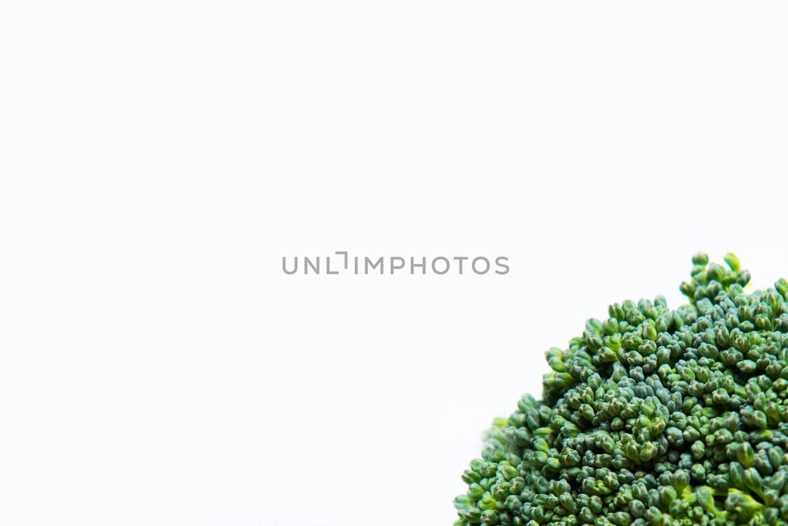 close up on fresh broccoli solated on white background