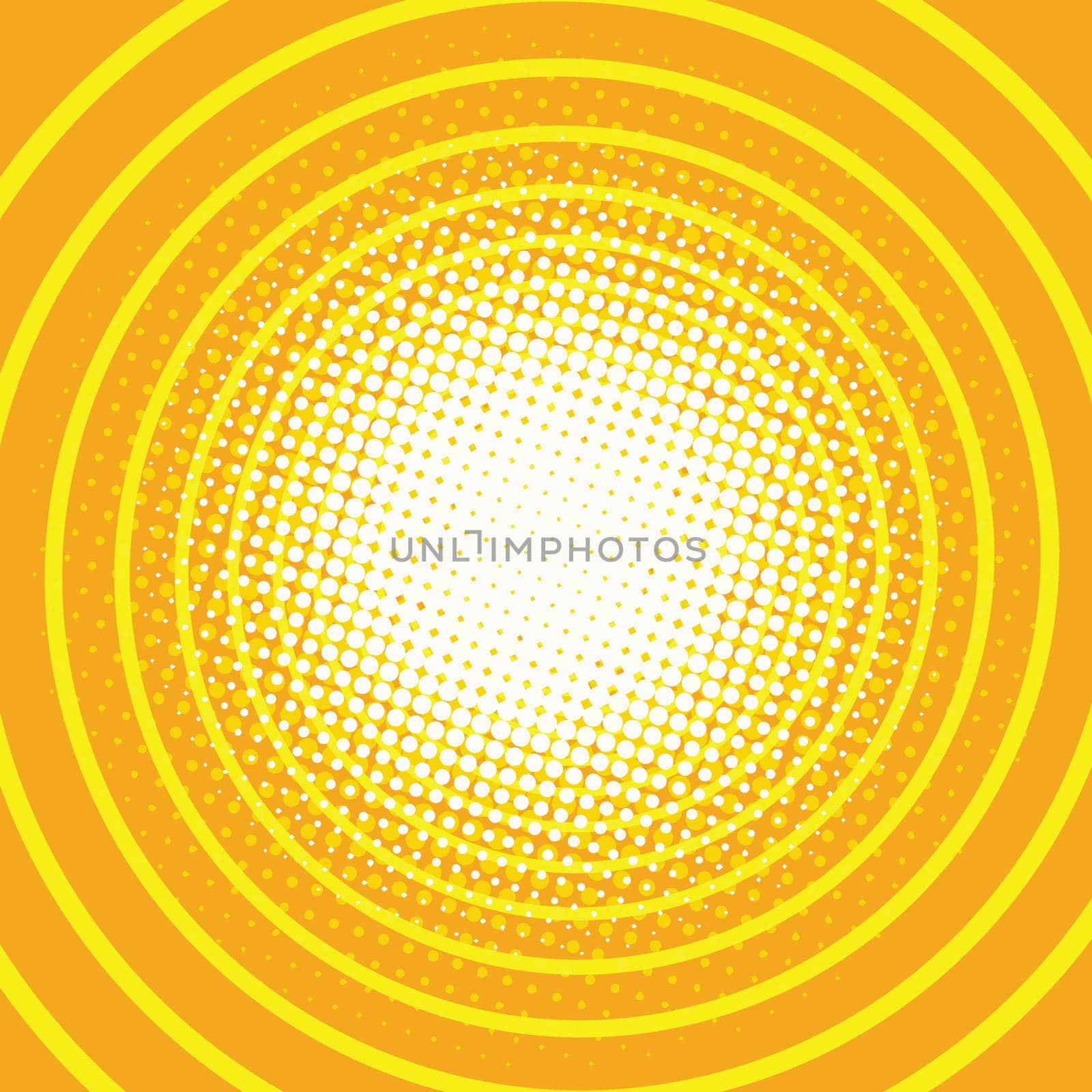 Yellow background ring corridor, pop art retro vector illustration