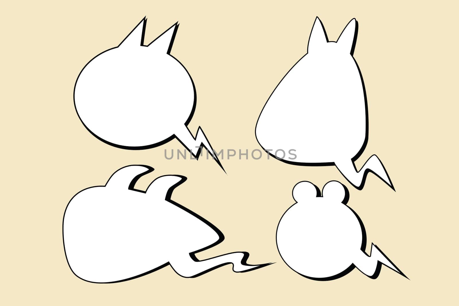 set of comic bubbles Halloween monsters, pop art retro vector illustration