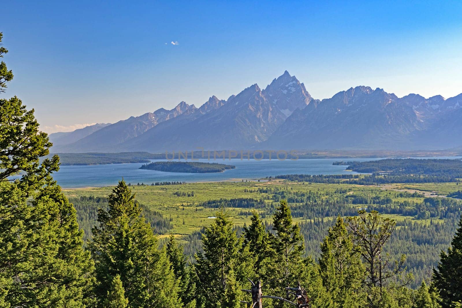 Evening Light on the Dramatic Peaks of the Grand Tetons in Wyoming