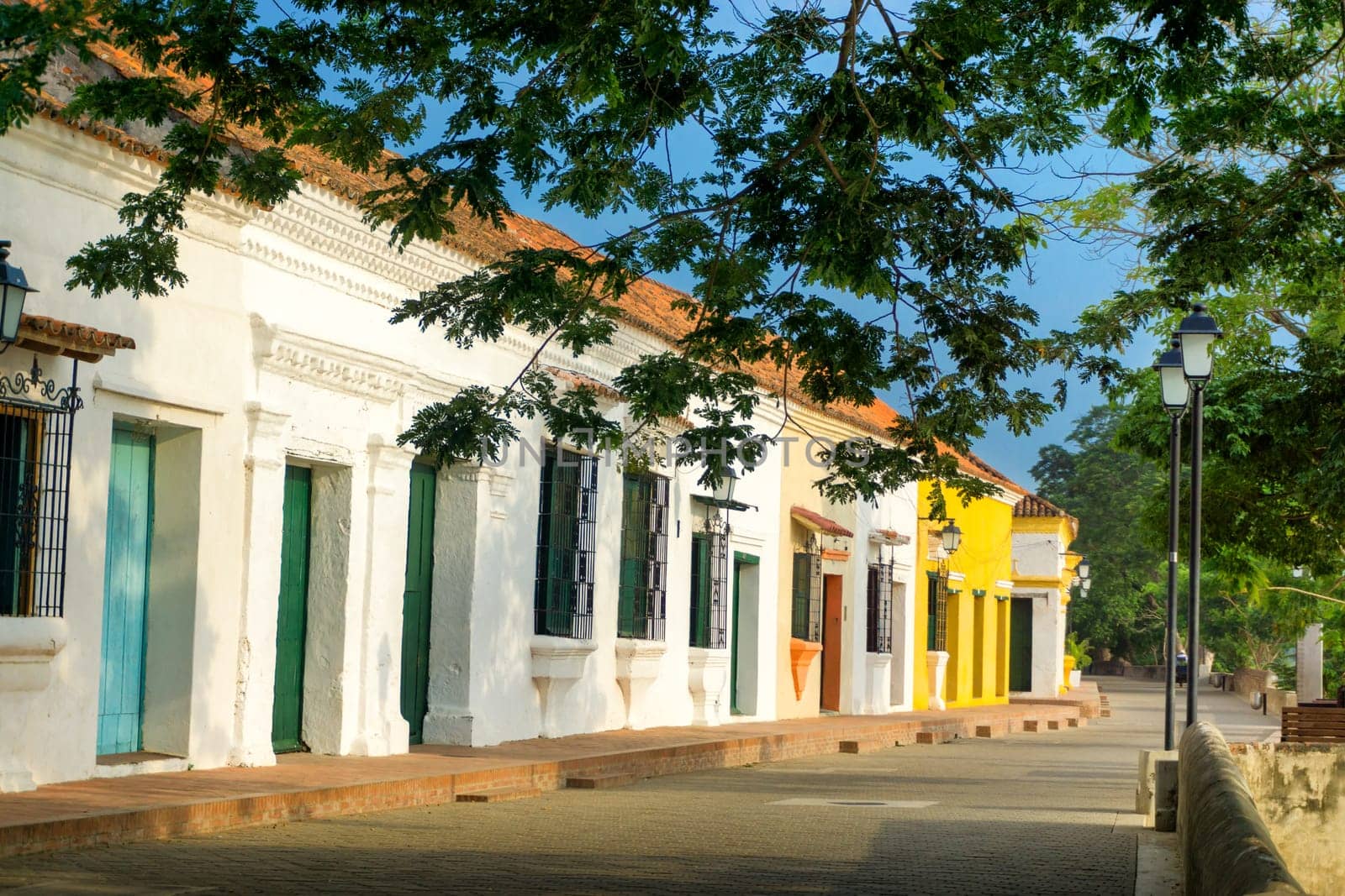 View of stunning colonial architecture in Mompox, Colombia