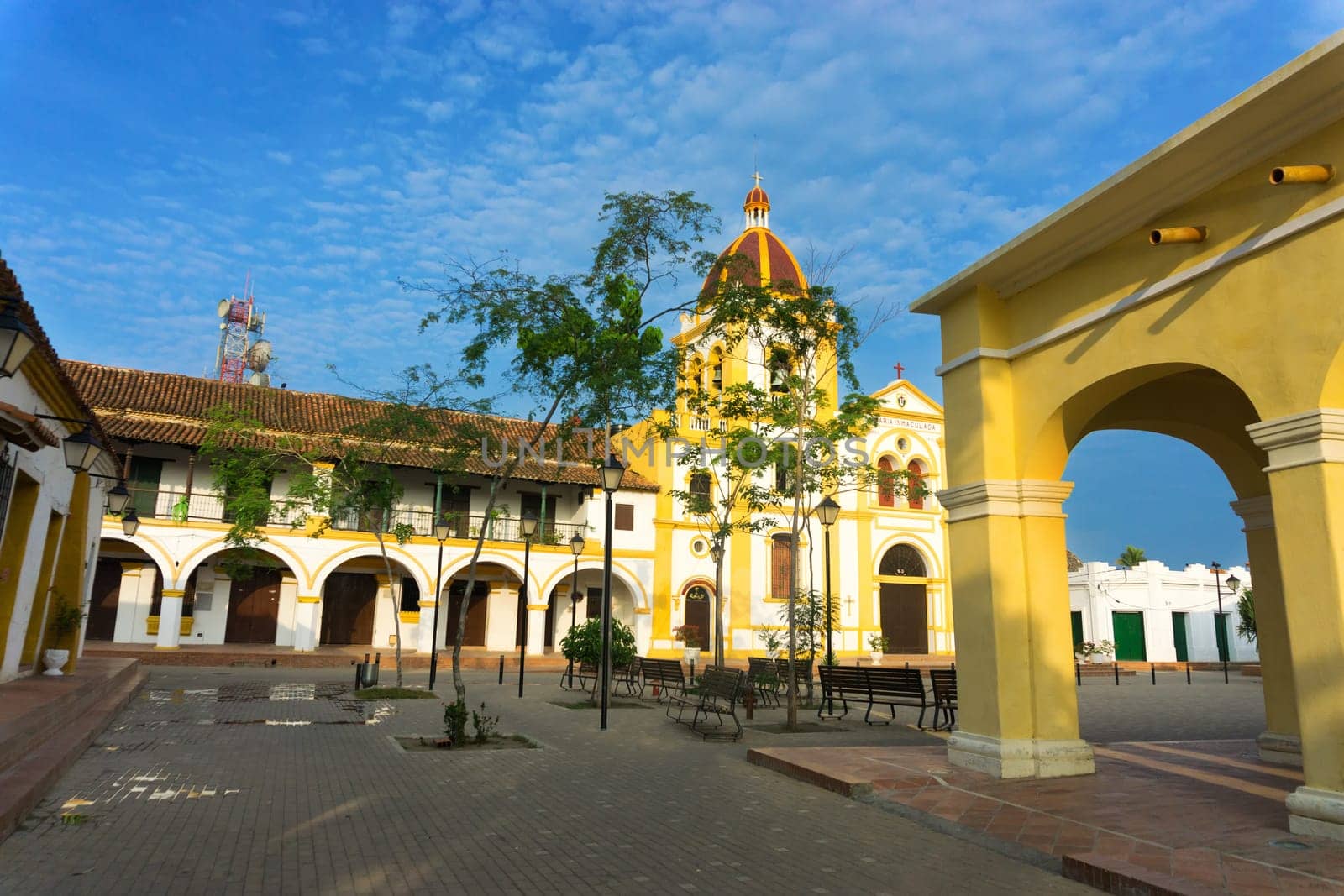 View of the Church of the Immaculate Conception in Mompox, Colombia