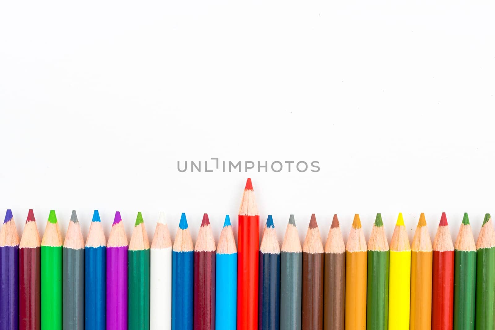 Colouring pencils isolated on white background,education concept image with copy space available