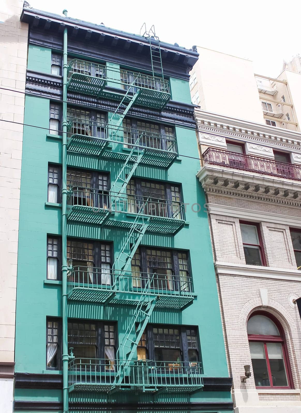The fire staircase of Building in San Francisco