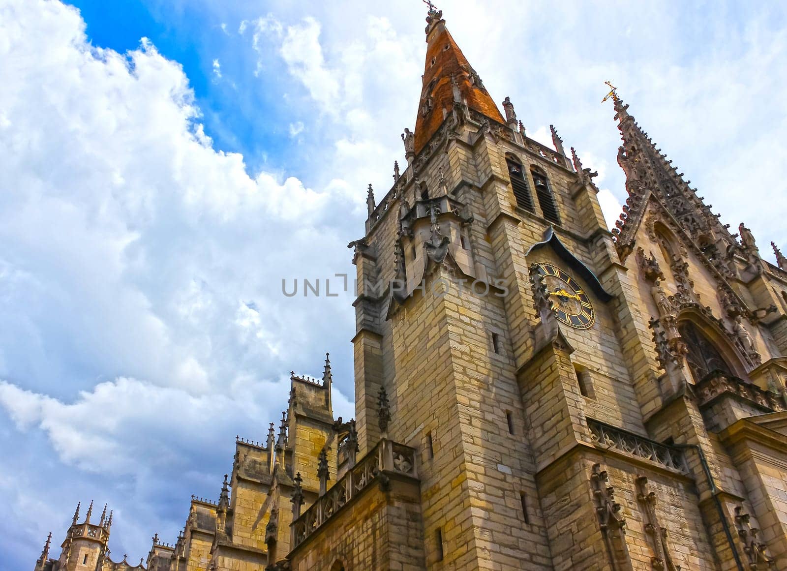 Tower of Saint John the Baptist Cathedral in Lyon city, France