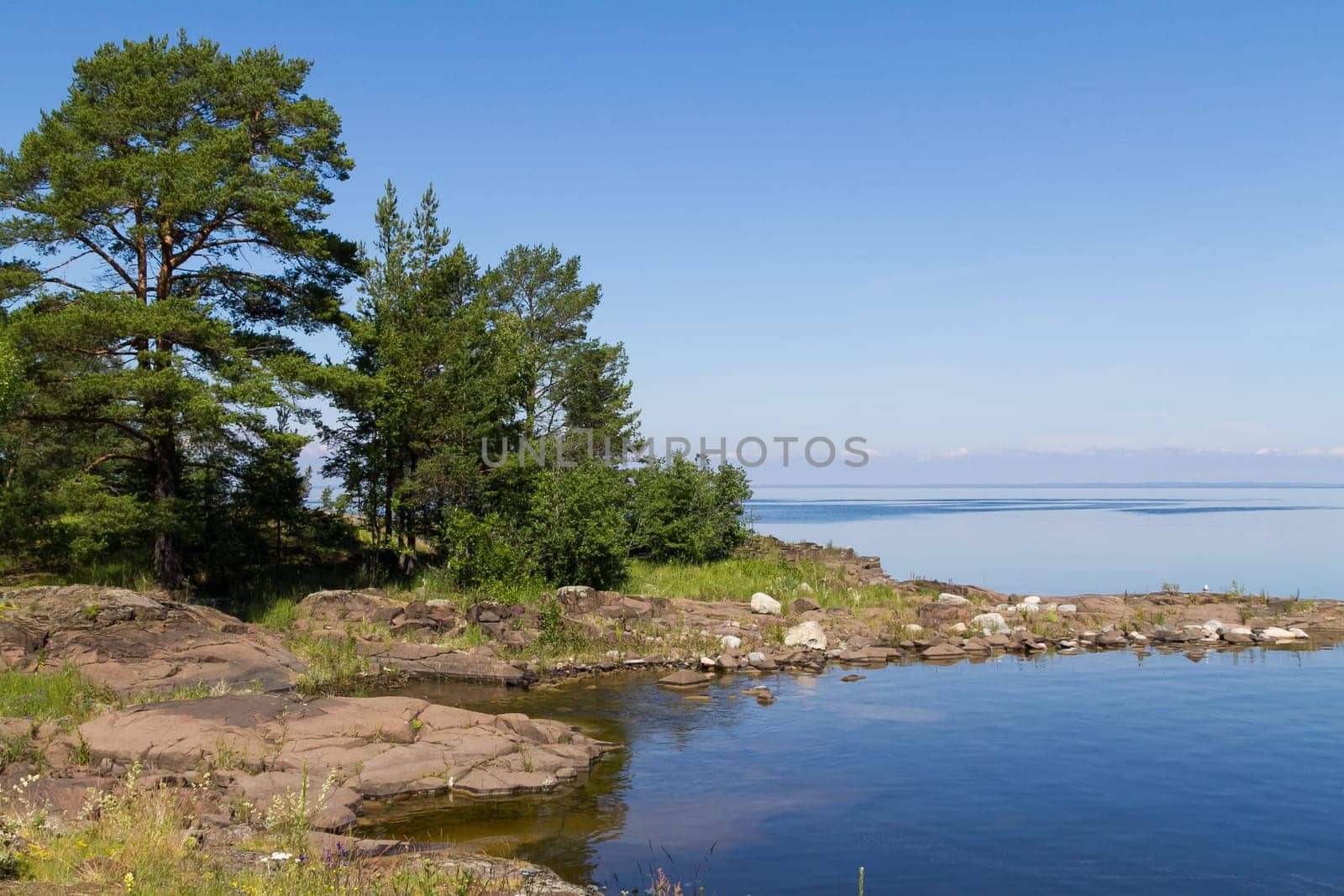 The view of Lake Ladoga. Karelia,Russia.