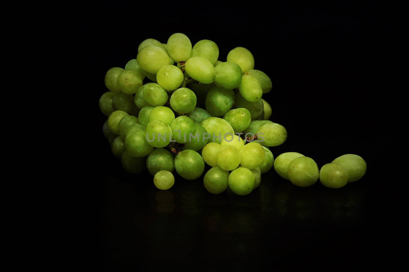 Grapes on a black background