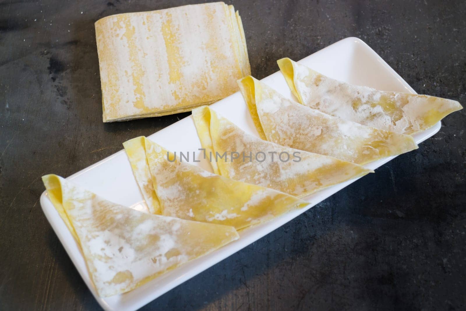 Ready to casting of homemade stuffed dumplings, stock photo