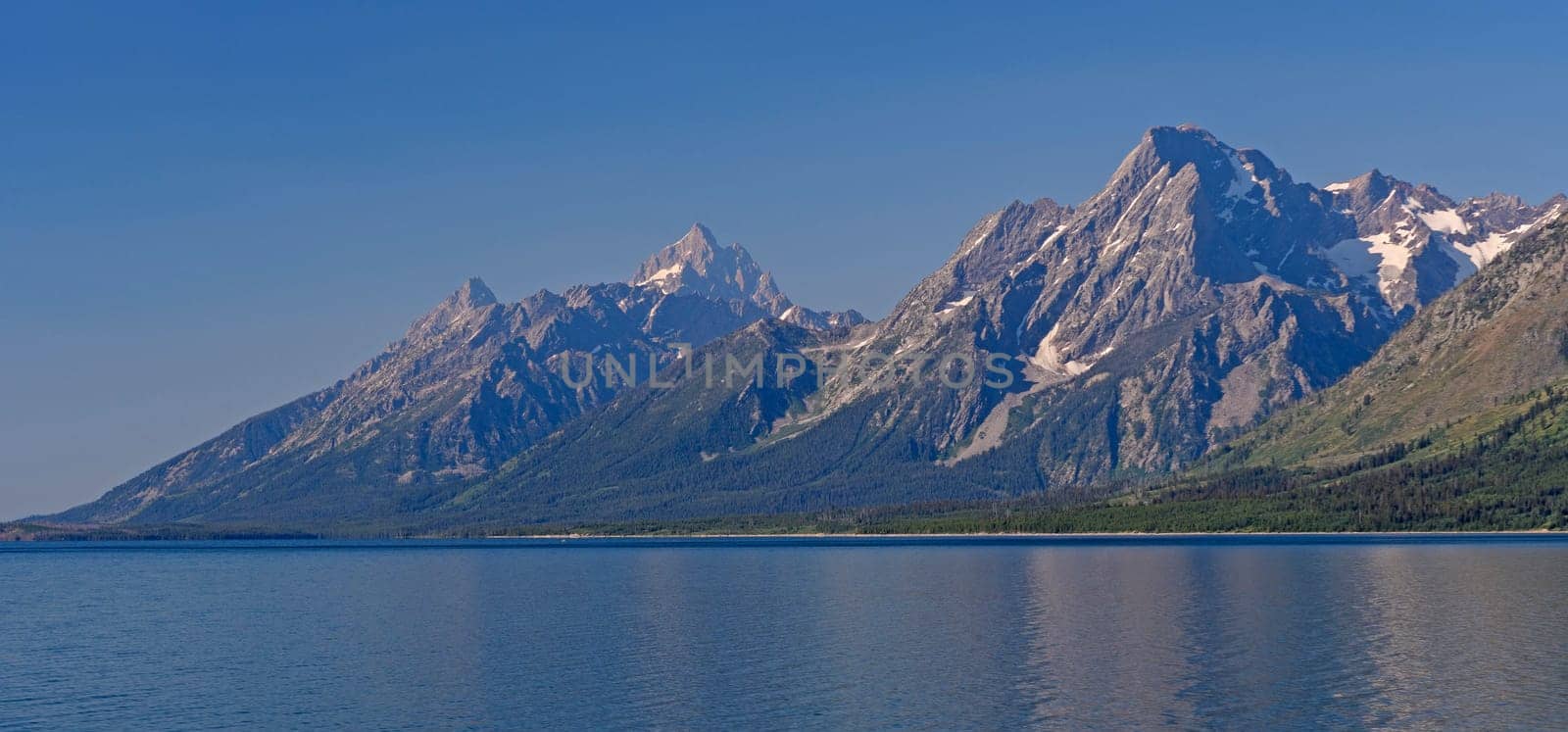 The Grand Tetons Seen Across Jackson Lake in Grand Teton National Park in Wyoming