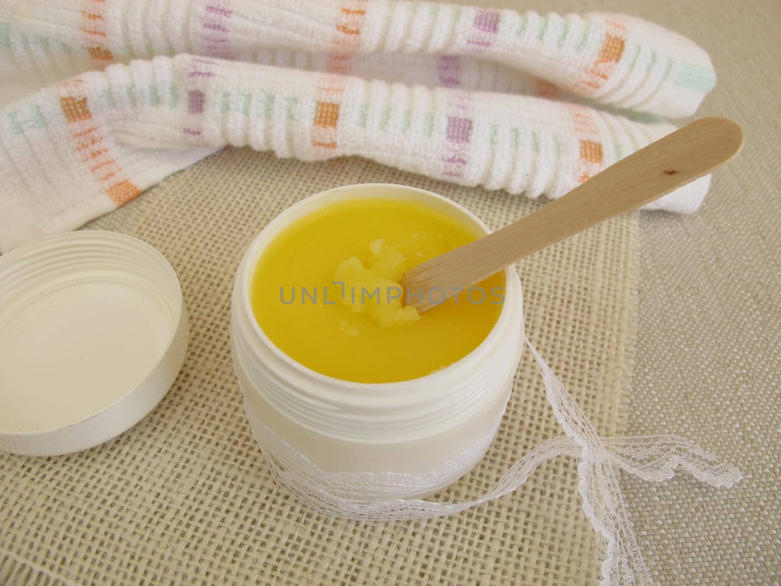Ghee clarified butter for skin care and as a massage oil