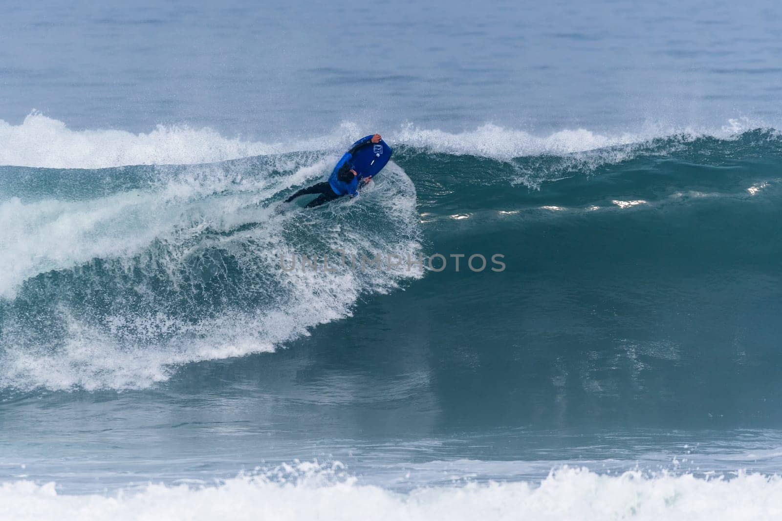 VIANA DO CASTELO, PORTUGAL - SEPTEMBER 22, 2016: Marcelo Faundez (CHI) during  the Viana World Bodyboard Championship 2016.