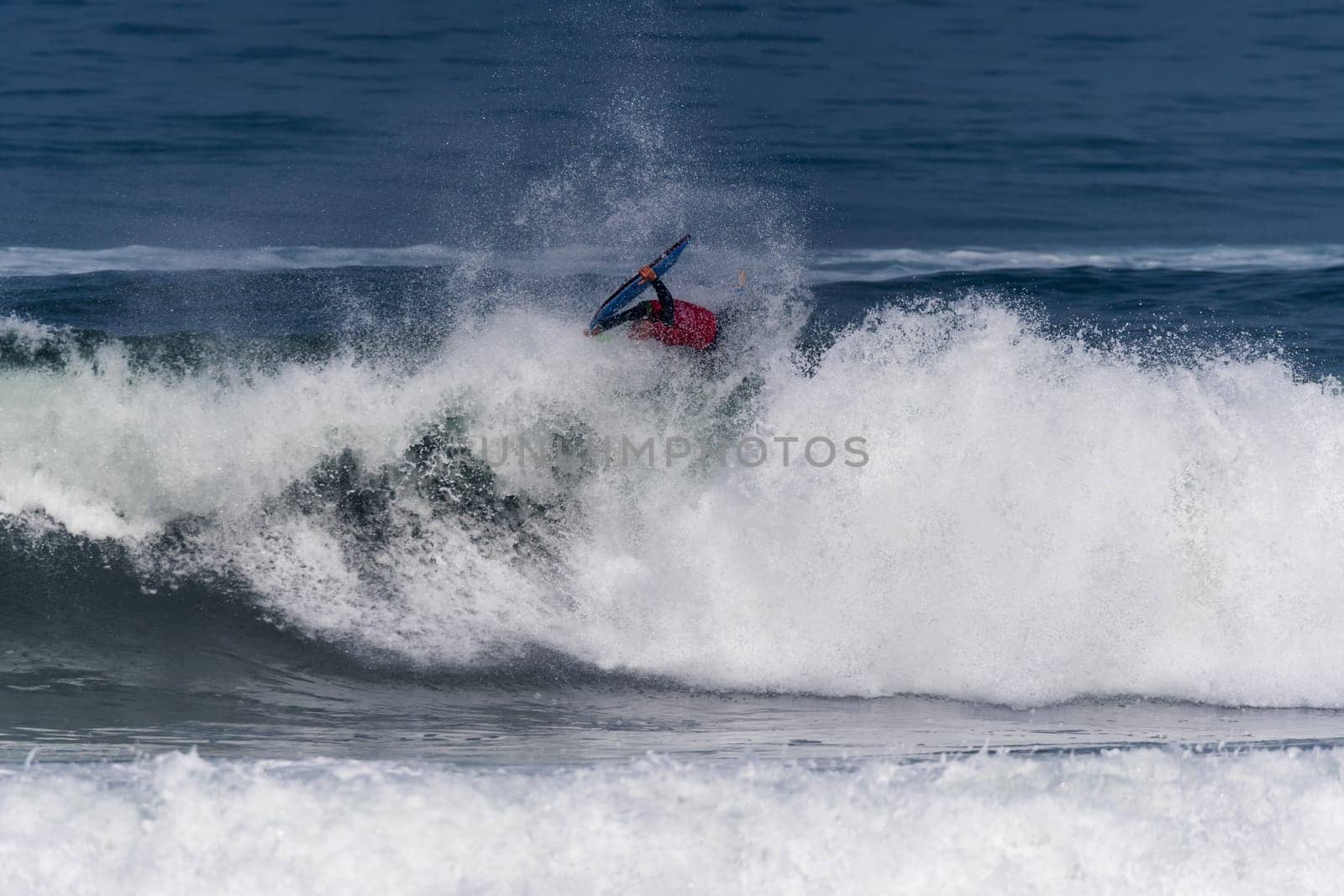 VIANA DO CASTELO, PORTUGAL - SEPTEMBER 22, 2016: Amaury Lavernhe (REU) during  the Viana World Bodyboard Championship 2016.