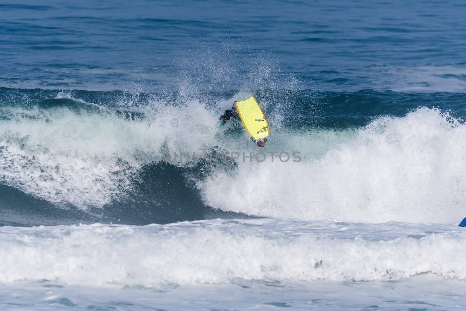 VIANA DO CASTELO, PORTUGAL - SEPTEMBER 22, 2016: Ethan Nel (RSA) during  the Viana World Bodyboard Championship 2016.