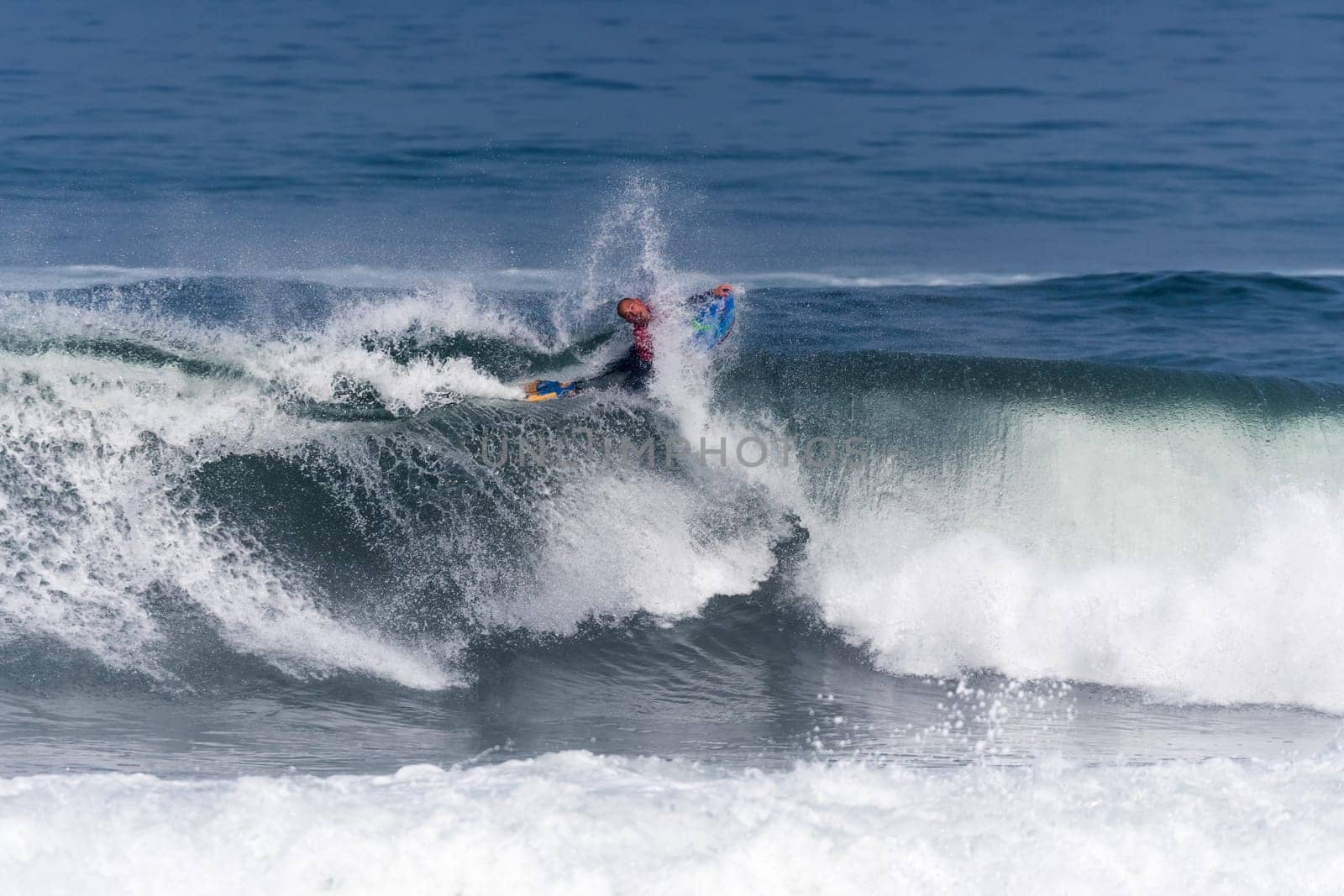 VIANA DO CASTELO, PORTUGAL - SEPTEMBER 22, 2016: Amaury Lavernhe (REU) during  the Viana World Bodyboard Championship 2016.