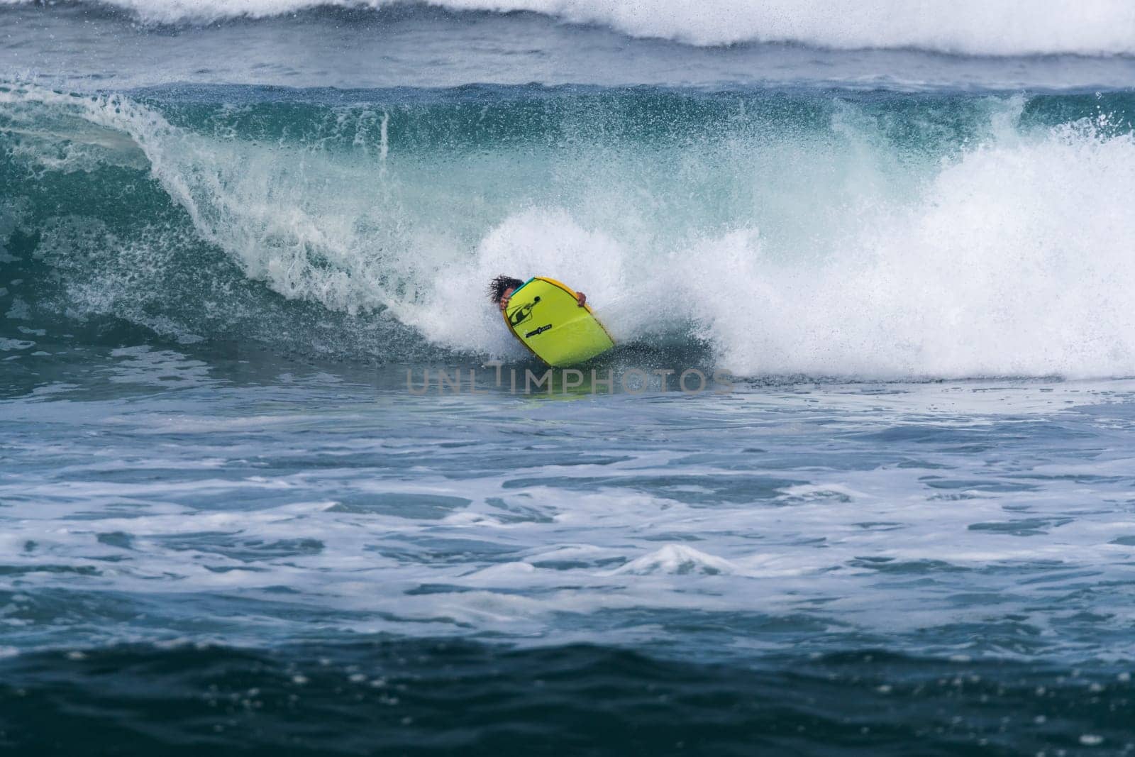 VIANA DO CASTELO, PORTUGAL - SEPTEMBER 22, 2016: Ethan Nel (RSA) during  the Viana World Bodyboard Championship 2016.