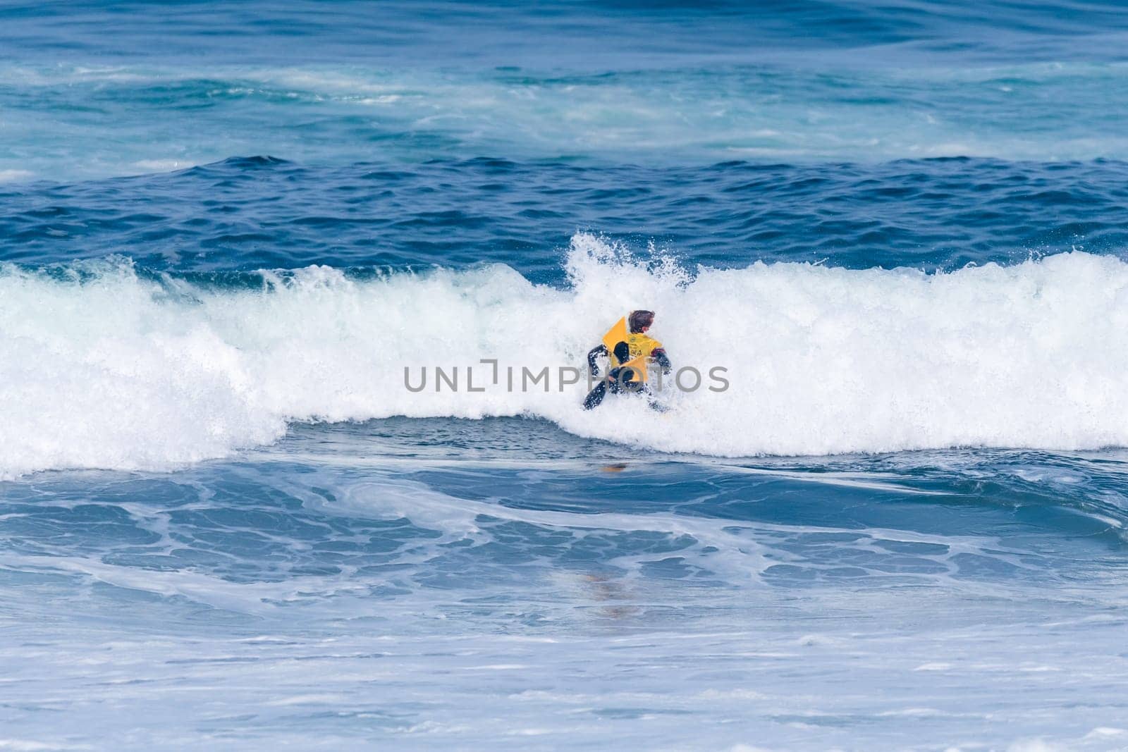 VIANA DO CASTELO, PORTUGAL - SEPTEMBER 22, 2016: Maxime Castillo (FRA) during  the Viana World Bodyboard Championship 2016.
