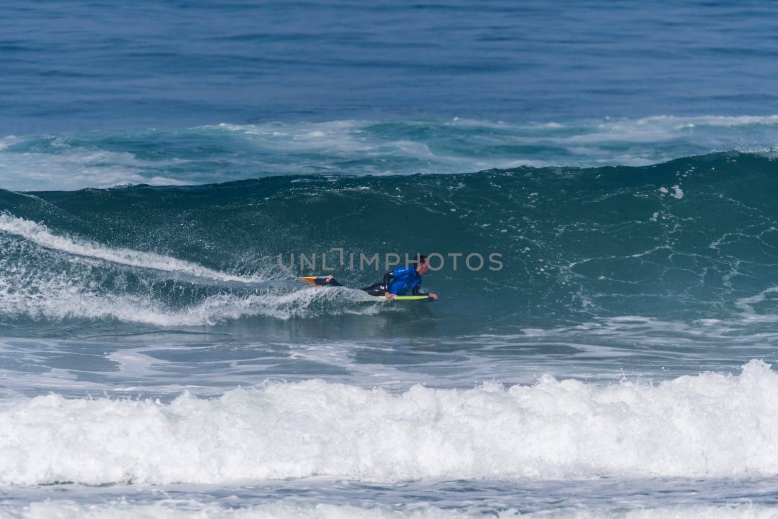 VIANA DO CASTELO, PORTUGAL - SEPTEMBER 22, 2016: Brahim Iddouch (MAR) during  the Viana World Bodyboard Championship 2016.