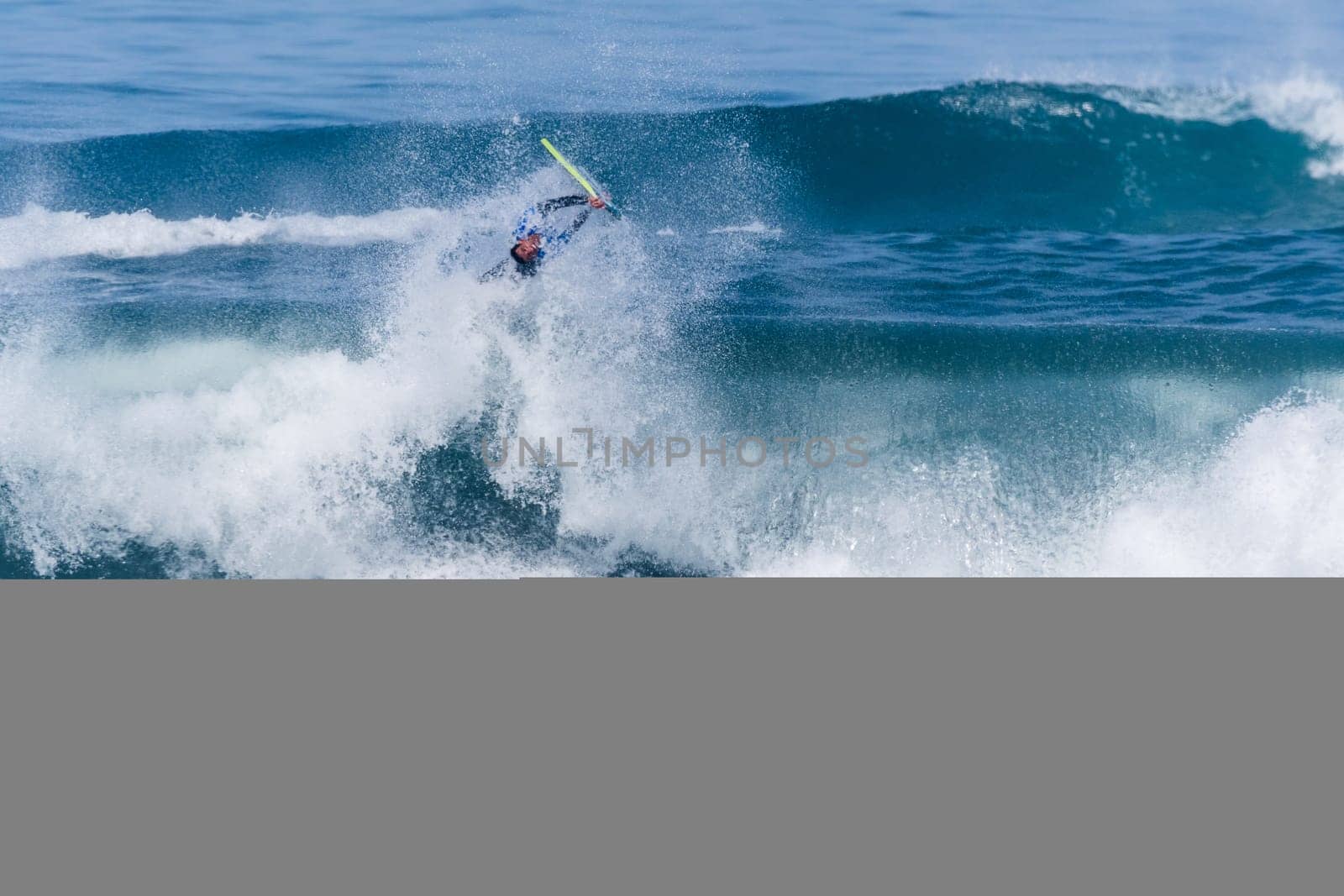VIANA DO CASTELO, PORTUGAL - SEPTEMBER 22, 2016: Brahim Iddouch (MAR) during  the Viana World Bodyboard Championship 2016.