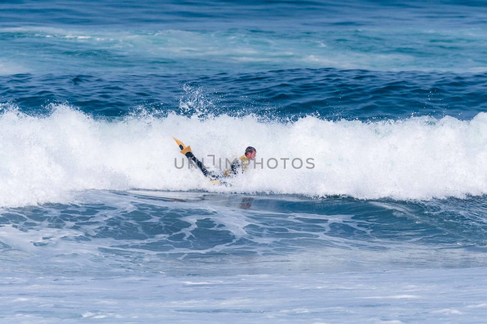 VIANA DO CASTELO, PORTUGAL - SEPTEMBER 22, 2016: Maxime Castillo (FRA) during  the Viana World Bodyboard Championship 2016.