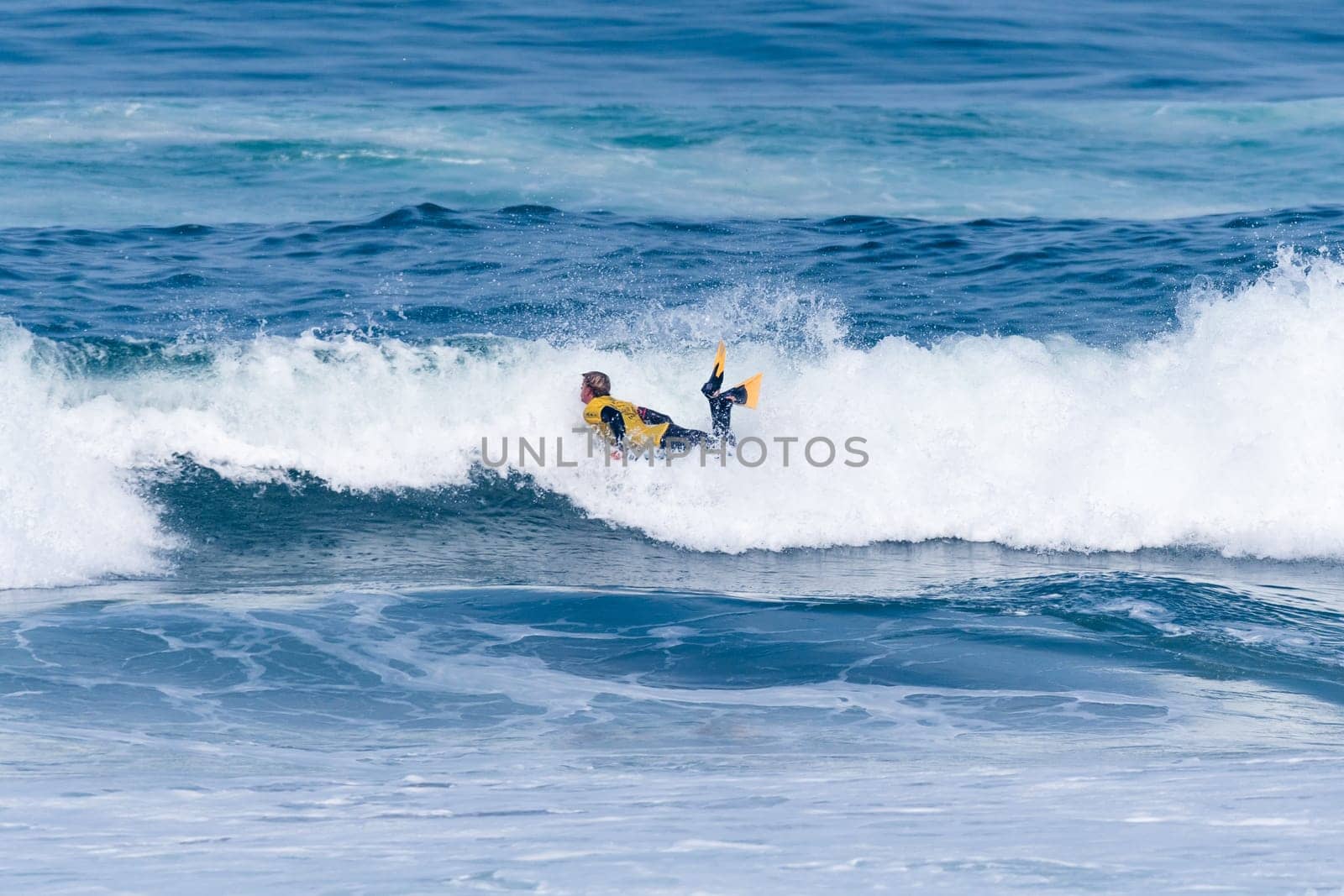 VIANA DO CASTELO, PORTUGAL - SEPTEMBER 22, 2016: Maxime Castillo (FRA) during  the Viana World Bodyboard Championship 2016.