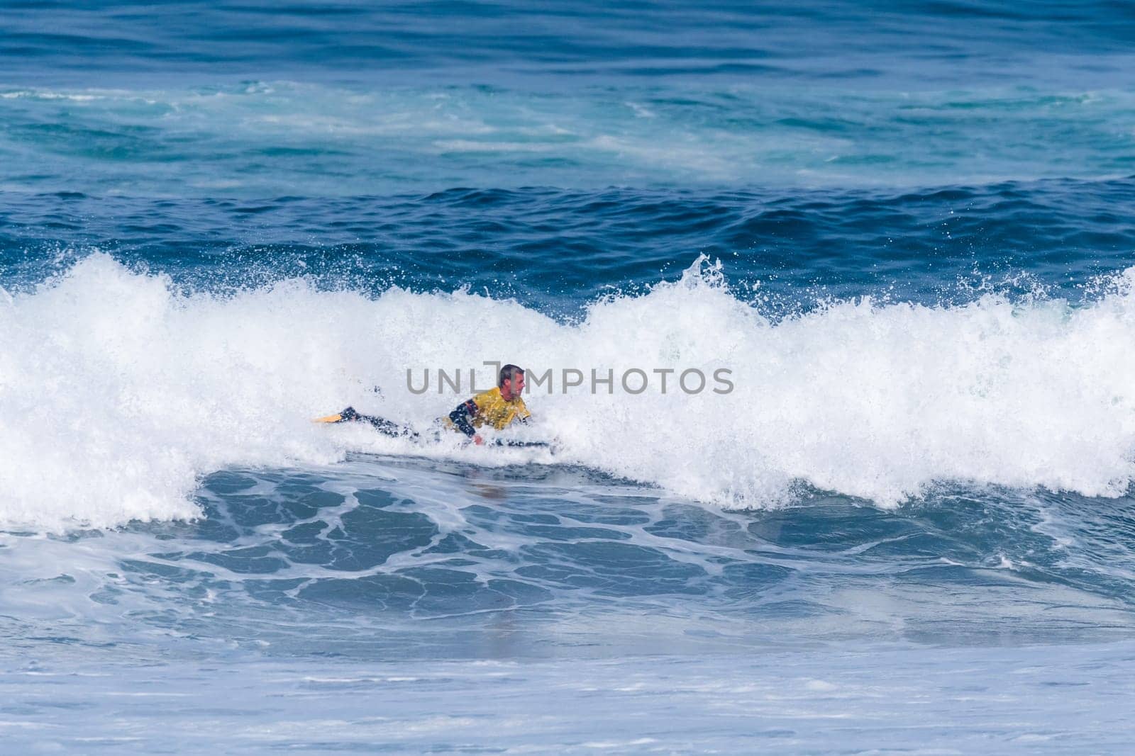 VIANA DO CASTELO, PORTUGAL - SEPTEMBER 22, 2016: Maxime Castillo (FRA) during  the Viana World Bodyboard Championship 2016.
