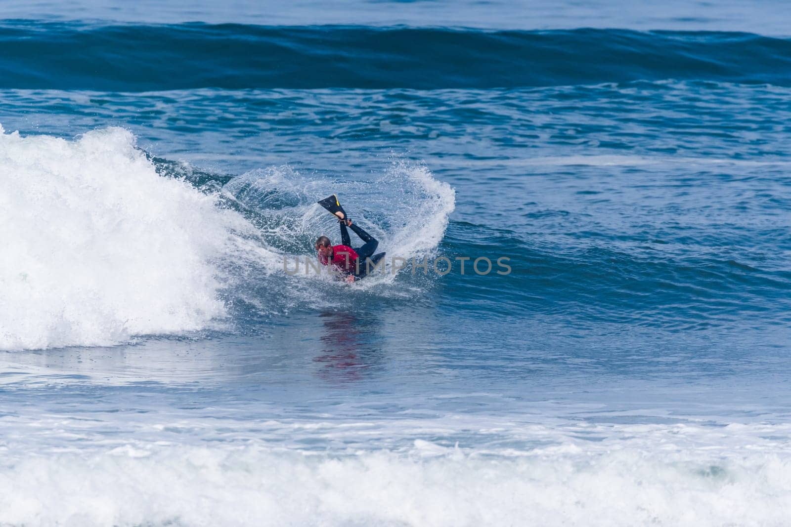 VIANA DO CASTELO, PORTUGAL - SEPTEMBER 22, 2016: Tanner McDaniel (HAW) during  the Viana World Bodyboard Championship 2016.