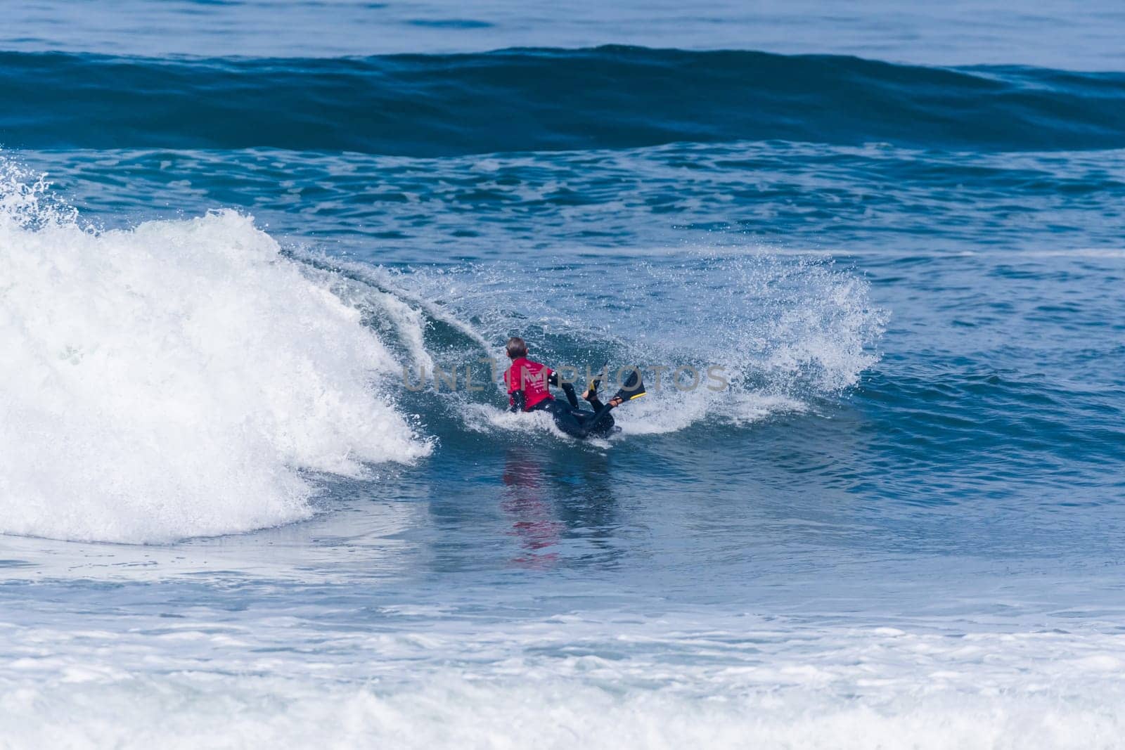 VIANA DO CASTELO, PORTUGAL - SEPTEMBER 22, 2016: Tanner McDaniel (HAW) during  the Viana World Bodyboard Championship 2016.