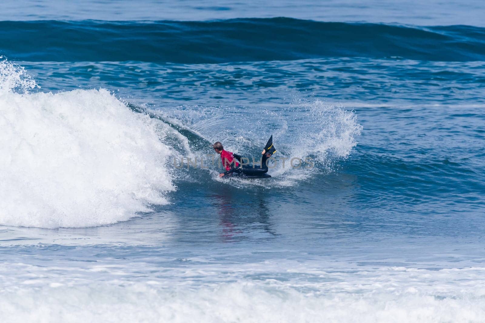 VIANA DO CASTELO, PORTUGAL - SEPTEMBER 22, 2016: Tanner McDaniel (HAW) during  the Viana World Bodyboard Championship 2016.