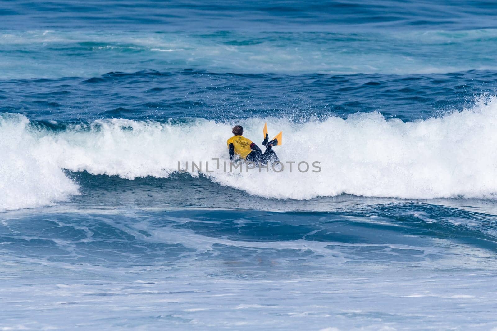VIANA DO CASTELO, PORTUGAL - SEPTEMBER 22, 2016: Maxime Castillo (FRA) during  the Viana World Bodyboard Championship 2016.