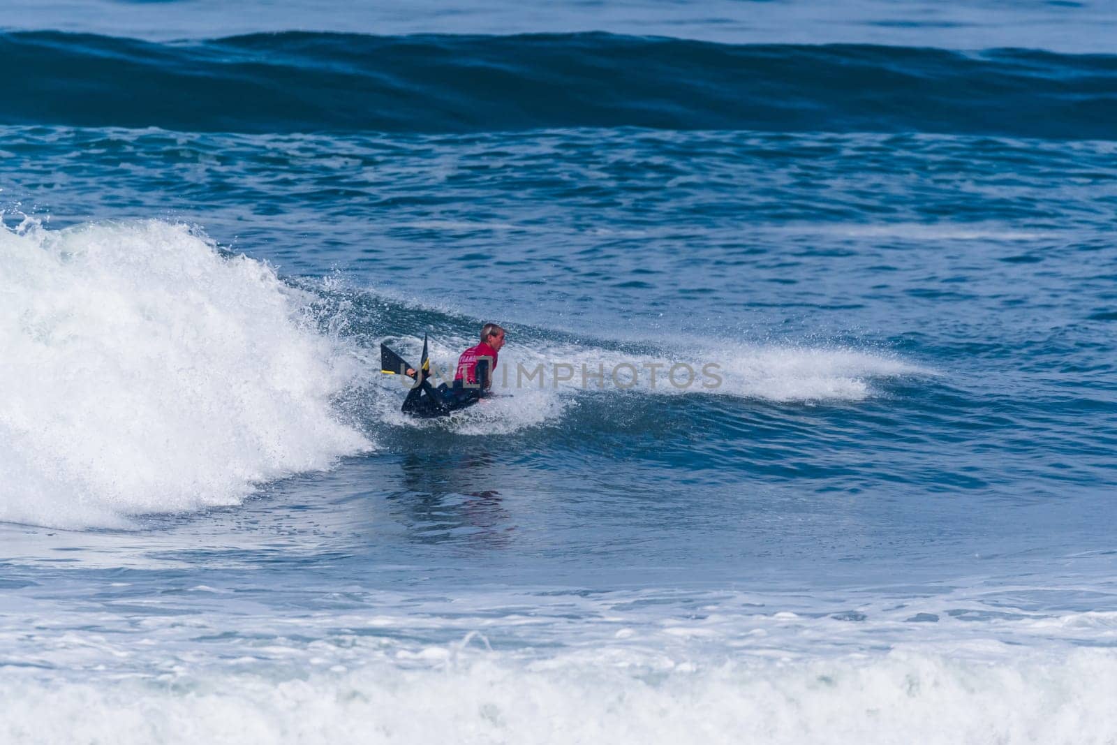 VIANA DO CASTELO, PORTUGAL - SEPTEMBER 22, 2016: Tanner McDaniel (HAW) during  the Viana World Bodyboard Championship 2016.