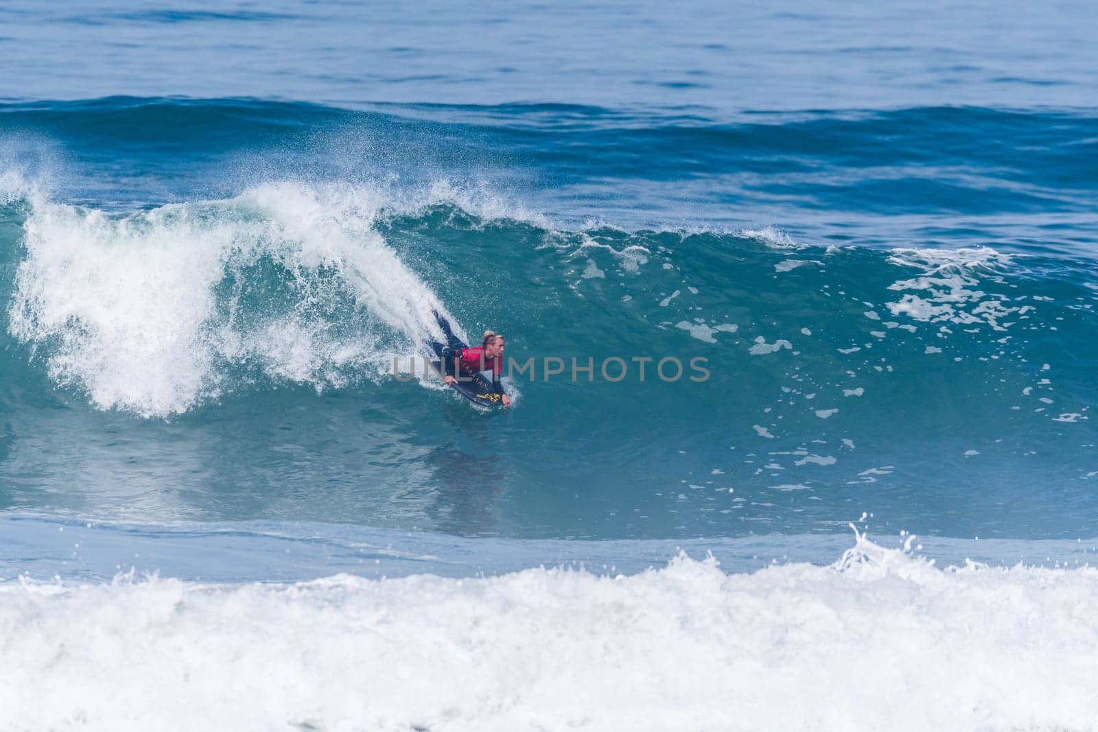 VIANA DO CASTELO, PORTUGAL - SEPTEMBER 22, 2016: Tanner McDaniel (HAW) during  the Viana World Bodyboard Championship 2016.