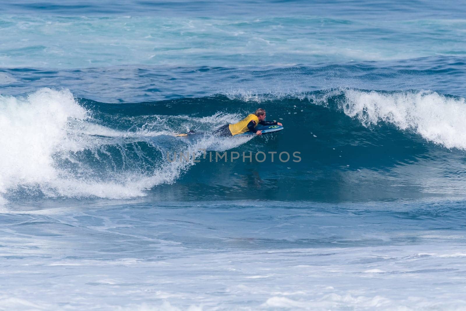 VIANA DO CASTELO, PORTUGAL - SEPTEMBER 22, 2016: Maxime Castillo (FRA) during  the Viana World Bodyboard Championship 2016.