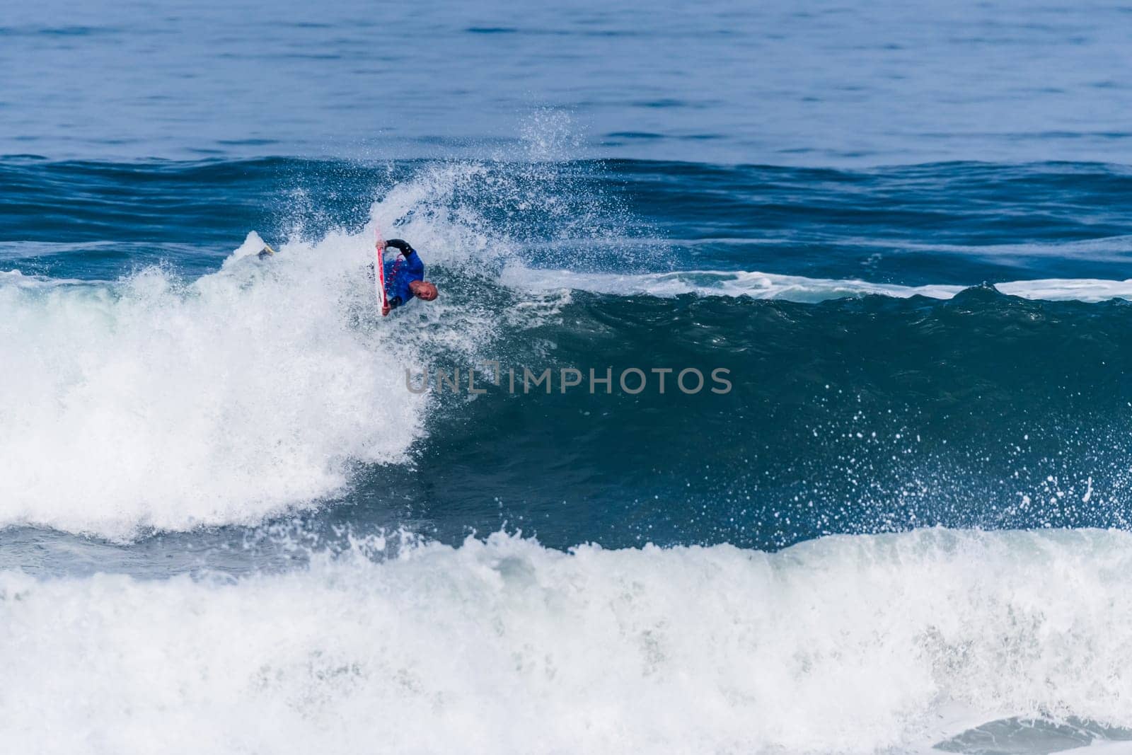 VIANA DO CASTELO, PORTUGAL - SEPTEMBER 22, 2016: Mike Stewart (HAW) during  the Viana World Bodyboard Championship 2016.