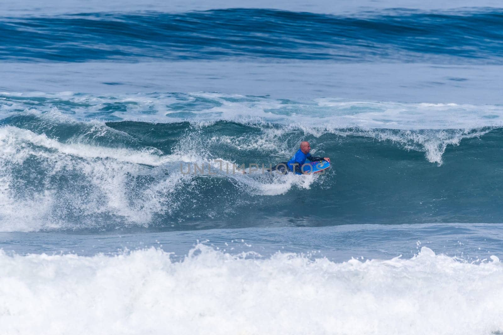 VIANA DO CASTELO, PORTUGAL - SEPTEMBER 22, 2016: Mike Stewart (HAW) during  the Viana World Bodyboard Championship 2016.