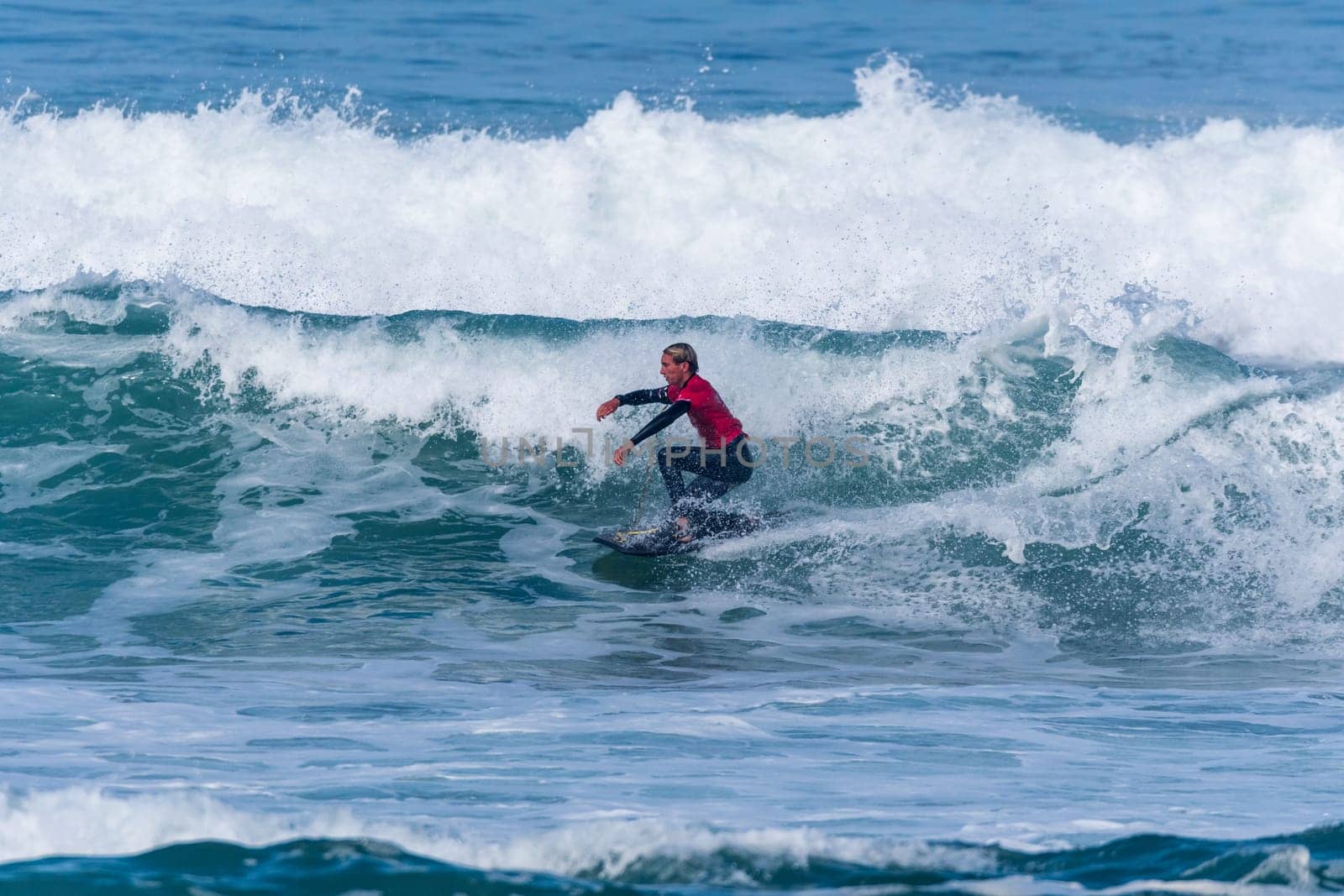 VIANA DO CASTELO, PORTUGAL - SEPTEMBER 22, 2016: Tanner McDaniel (HAW) during  the Viana World Bodyboard Championship 2016.