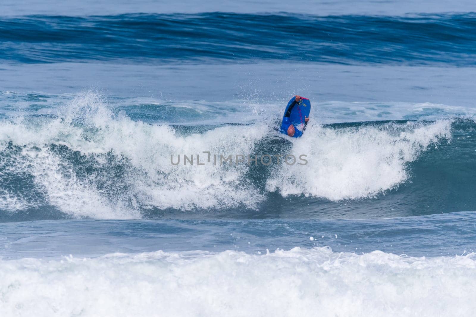 VIANA DO CASTELO, PORTUGAL - SEPTEMBER 22, 2016: Mike Stewart (HAW) during  the Viana World Bodyboard Championship 2016.