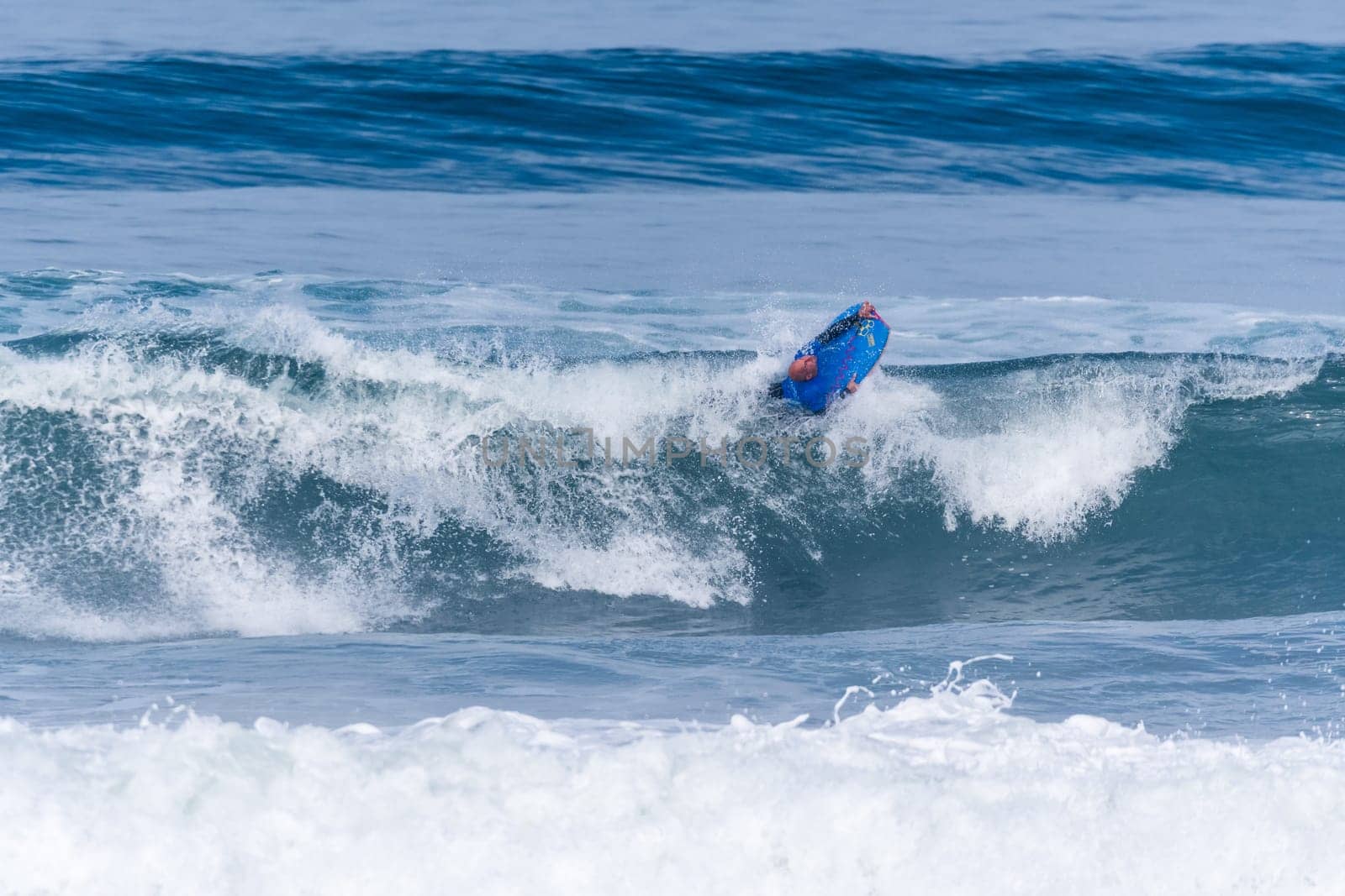 VIANA DO CASTELO, PORTUGAL - SEPTEMBER 22, 2016: Mike Stewart (HAW) during  the Viana World Bodyboard Championship 2016.