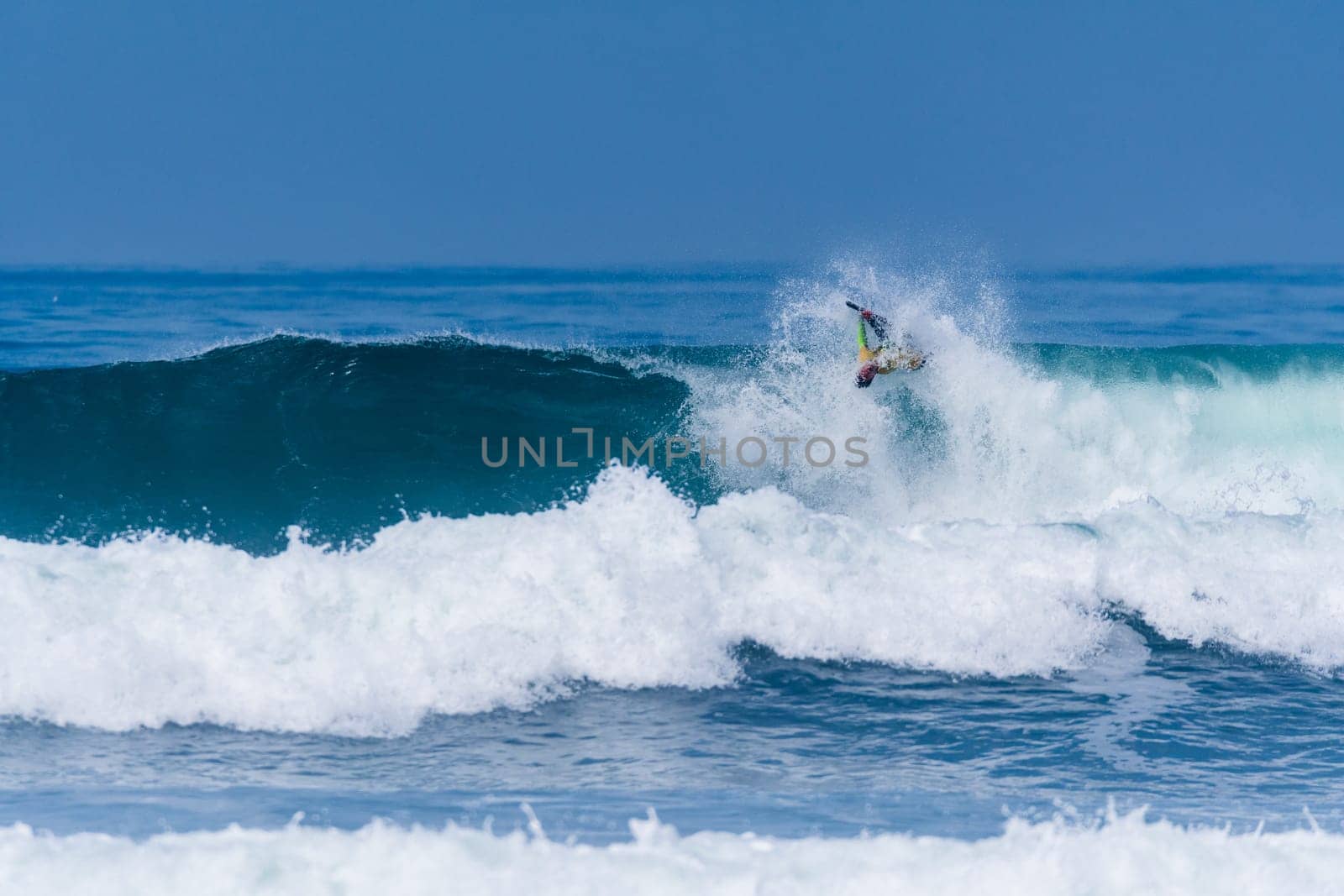 VIANA DO CASTELO, PORTUGAL - SEPTEMBER 22, 2016: Alex Uranga (EUS) during  the Viana World Bodyboard Championship 2016.