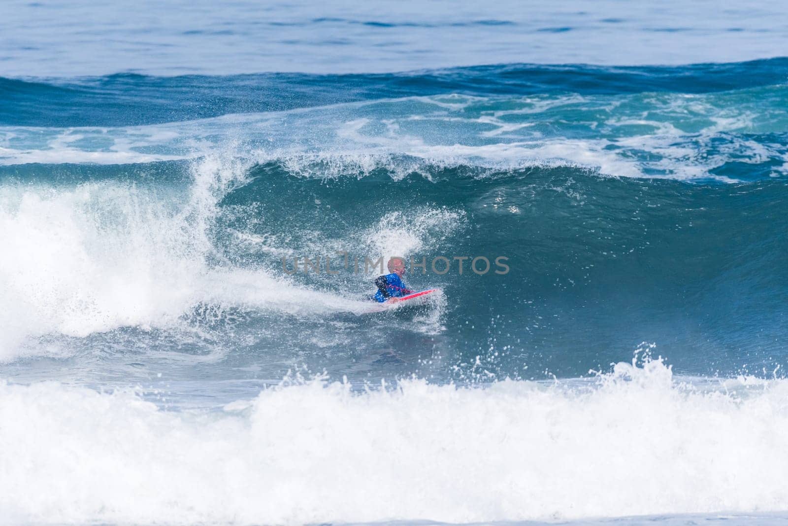 VIANA DO CASTELO, PORTUGAL - SEPTEMBER 22, 2016: Mike Stewart (HAW) during  the Viana World Bodyboard Championship 2016.