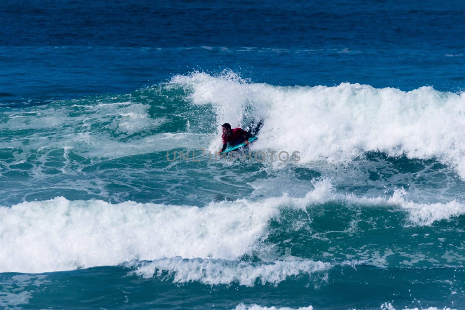 VIANA DO CASTELO, PORTUGAL - SEPTEMBER 22, 2016: Dave Hubbard (HAW) during  the Viana World Bodyboard Championship 2016.