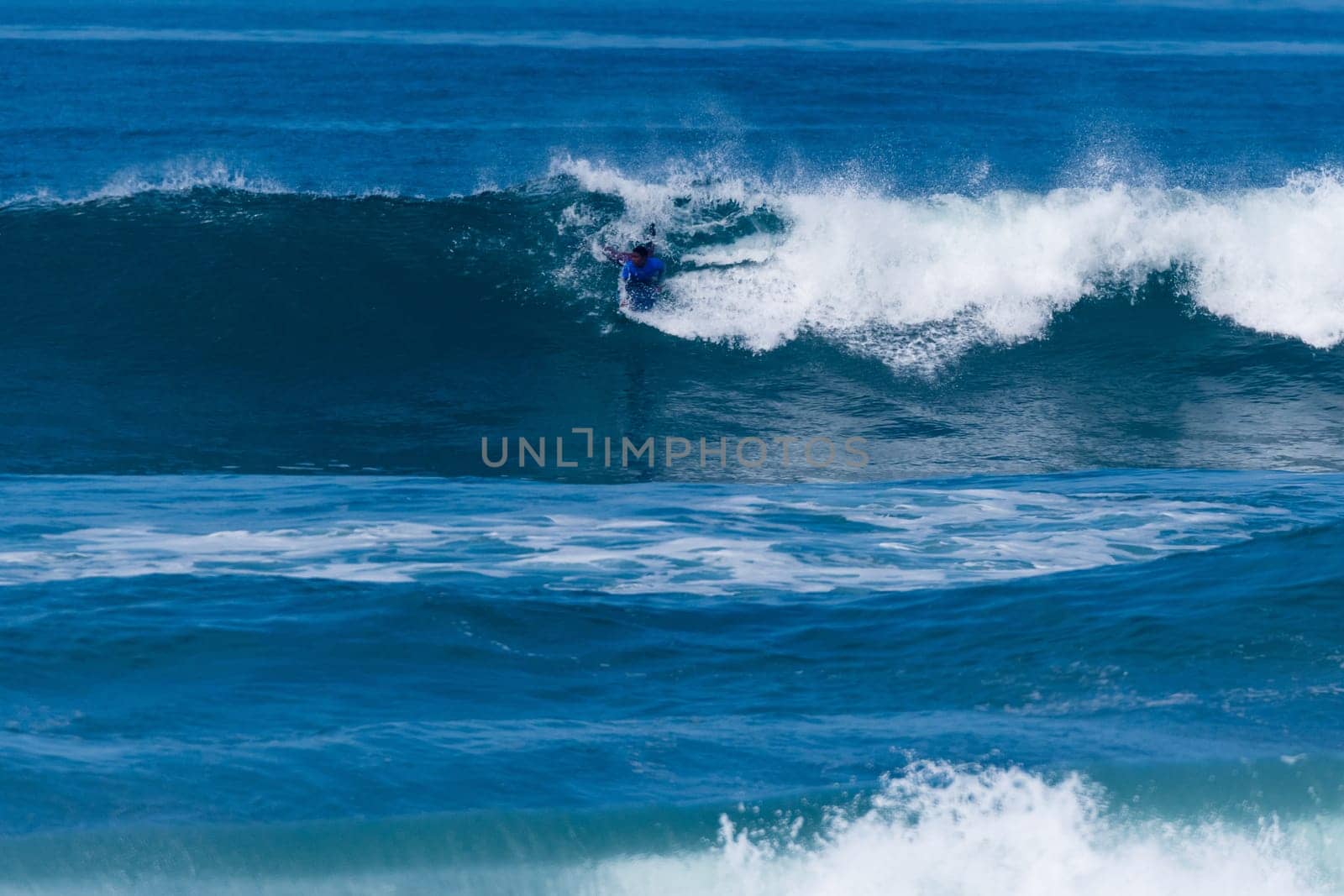 VIANA DO CASTELO, PORTUGAL - SEPTEMBER 22, 2016: Socrates Santana (BRA) during  the Viana World Bodyboard Championship 2016.