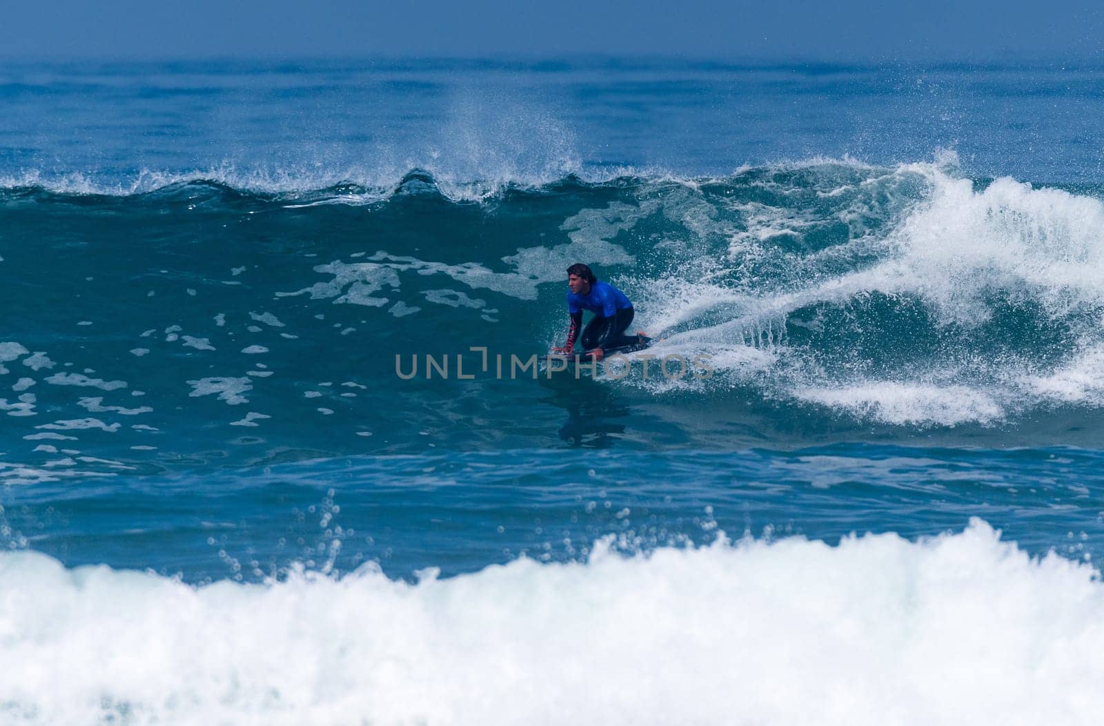VIANA DO CASTELO, PORTUGAL - SEPTEMBER 22, 2016: Simao Monteiro (POR) during  the Viana World Bodyboard Championship 2016.