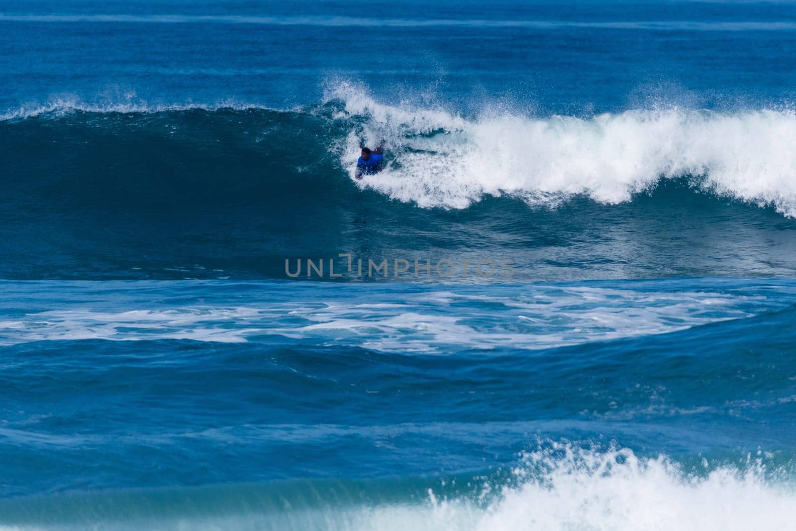 VIANA DO CASTELO, PORTUGAL - SEPTEMBER 22, 2016: Socrates Santana (BRA) during  the Viana World Bodyboard Championship 2016.