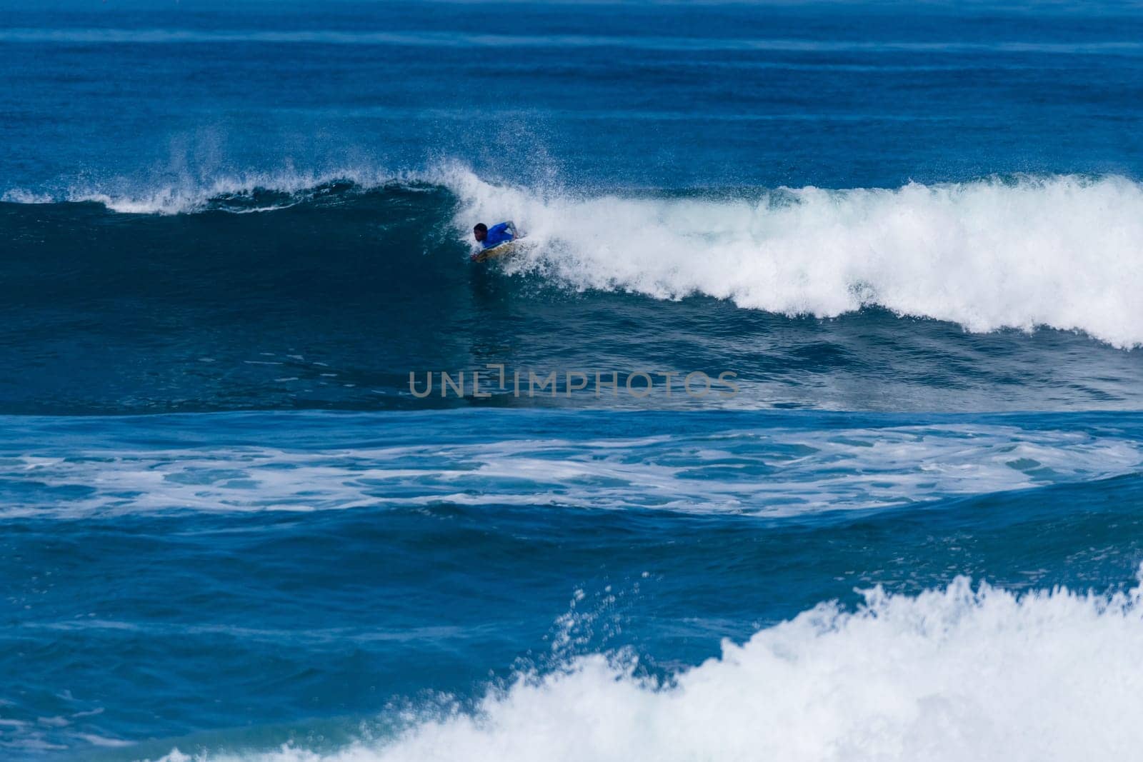 VIANA DO CASTELO, PORTUGAL - SEPTEMBER 22, 2016: Socrates Santana (BRA) during  the Viana World Bodyboard Championship 2016.