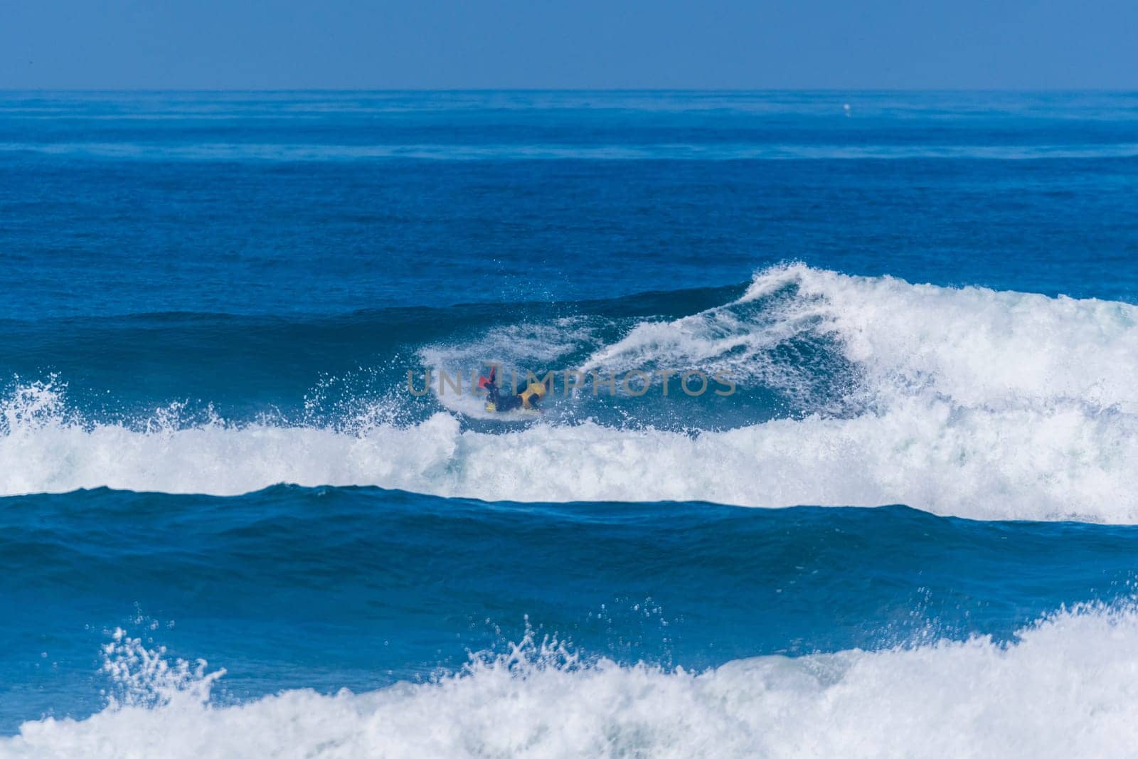 VIANA DO CASTELO, PORTUGAL - SEPTEMBER 22, 2016: Roberto Bruno (BRA) during  the Viana World Bodyboard Championship 2016.