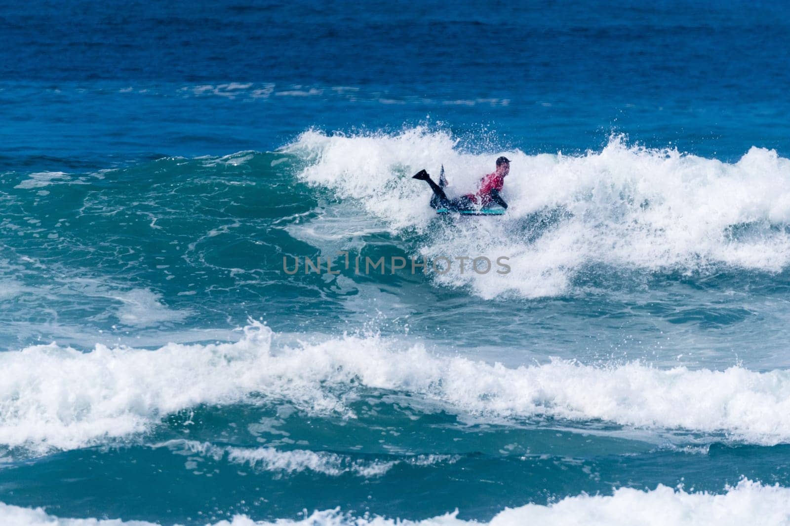 VIANA DO CASTELO, PORTUGAL - SEPTEMBER 22, 2016: Dave Hubbard (HAW) during  the Viana World Bodyboard Championship 2016.