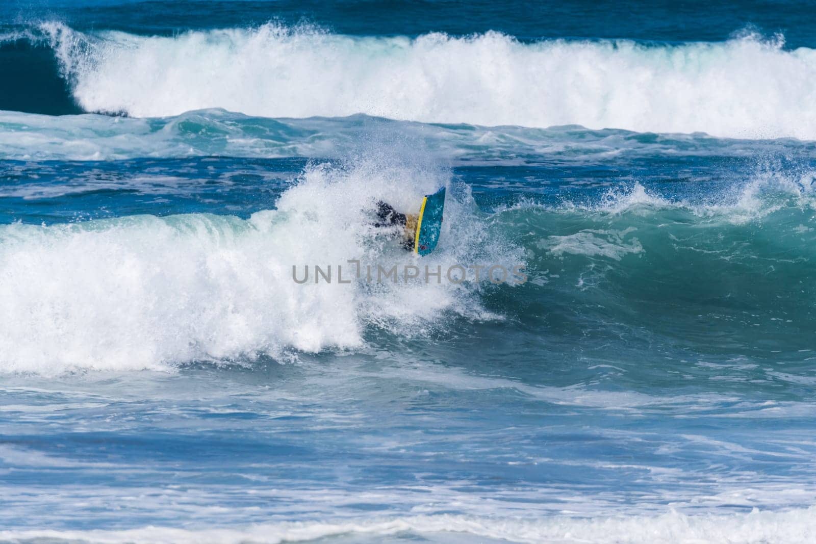 VIANA DO CASTELO, PORTUGAL - SEPTEMBER 22, 2016: Roberto Bruno (BRA) during  the Viana World Bodyboard Championship 2016.