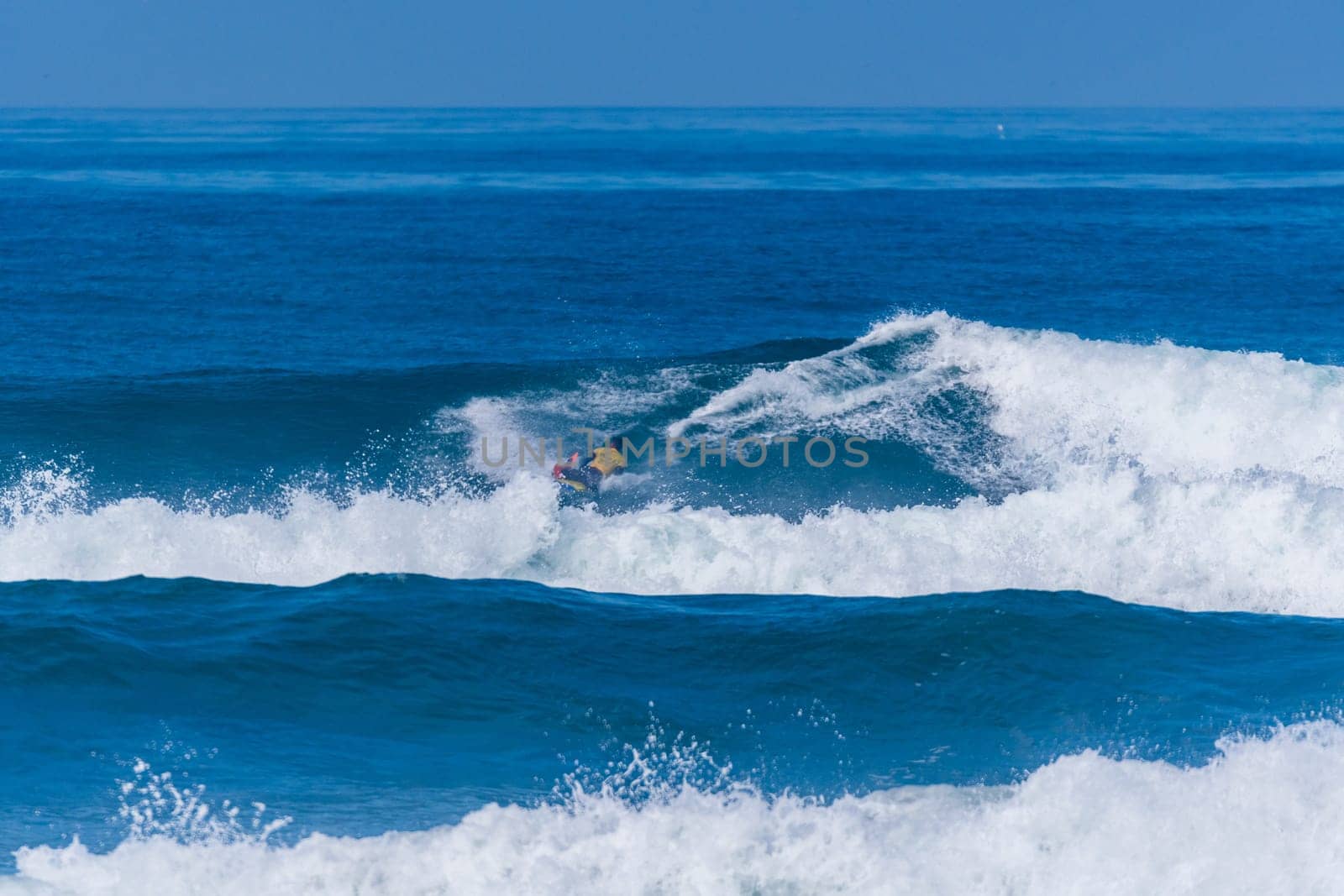 VIANA DO CASTELO, PORTUGAL - SEPTEMBER 22, 2016: Roberto Bruno (BRA) during  the Viana World Bodyboard Championship 2016.