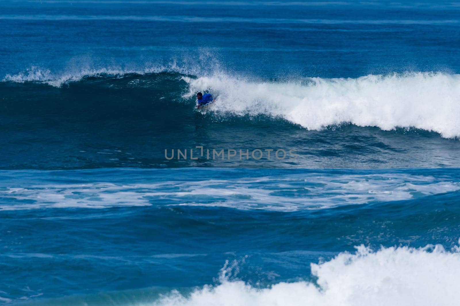 VIANA DO CASTELO, PORTUGAL - SEPTEMBER 22, 2016: Socrates Santana (BRA) during  the Viana World Bodyboard Championship 2016.
