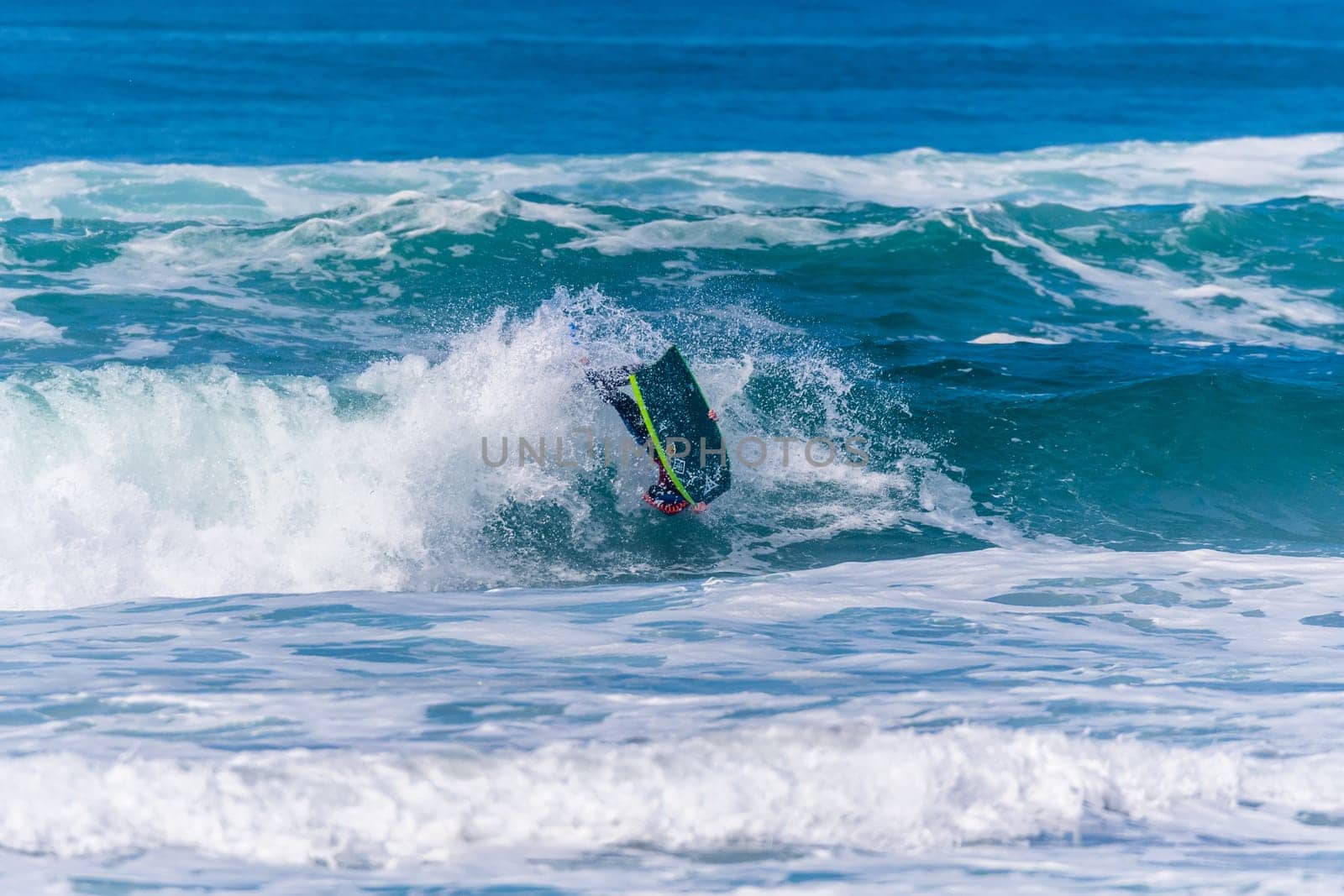 VIANA DO CASTELO, PORTUGAL - SEPTEMBER 22, 2016: Iain Campbell (RSA) during  the Viana World Bodyboard Championship 2016.